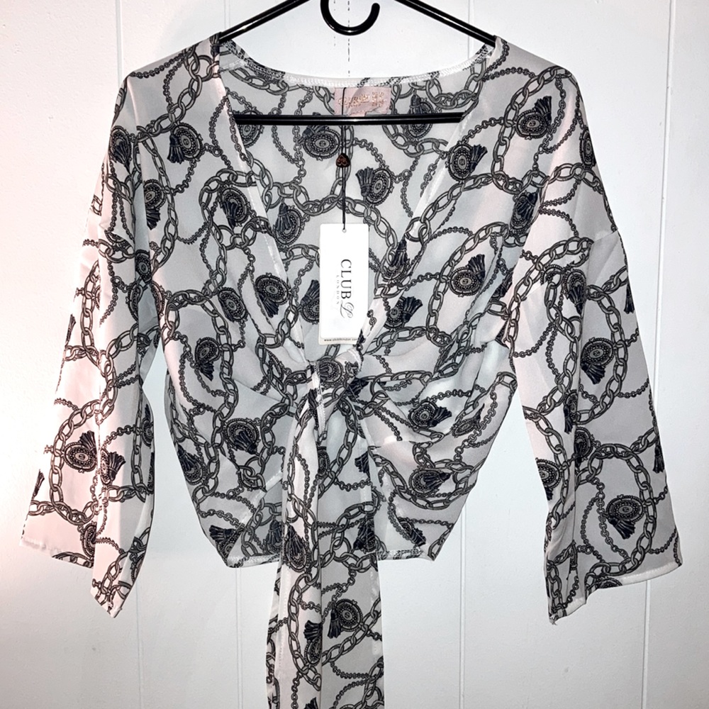 Club London (ASOS) Front-Tie Blouse